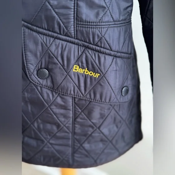 Barbour Cavalry Polarquilt Quilted Jacket Women's Black Size US 8 - Picture 11 of 11